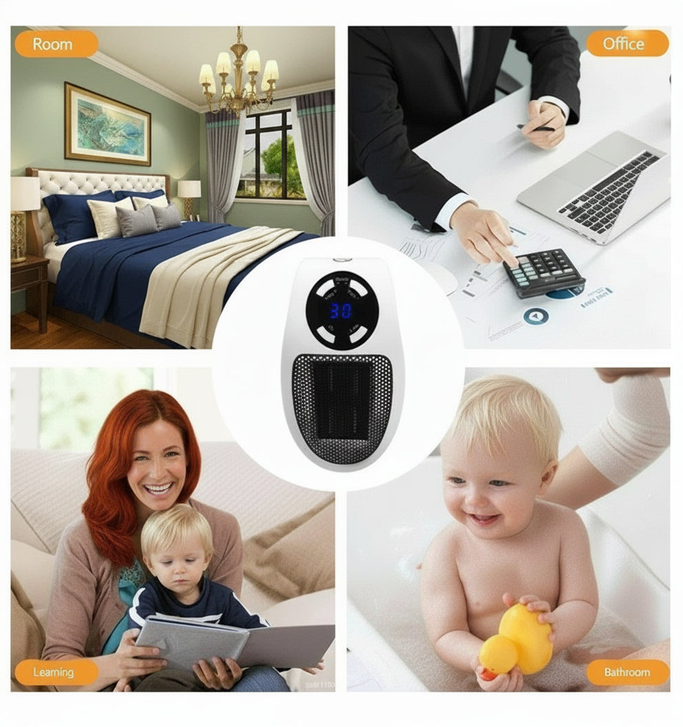 Portable Heater Electric Heater Plug-in Room Heater Home Appliance Heating Furnace Mini Radiator Remote Heating 500W